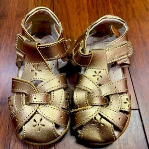 PediPed Bronze Metallic Toddler Sandals
